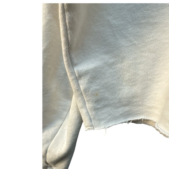 Los‎ Angeles Cropped Sweatshirt Tiger Sleeve Graphic White | Small | Preowned - Picture 7 of 7